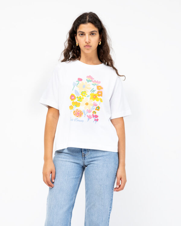 טישרט Vads Les Fleurs לבן