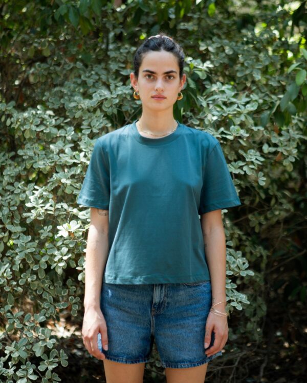 טישרט קרופ שלי ירוק
