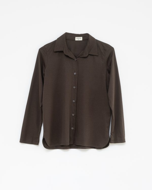 חולצת כפתורים אלונה חום