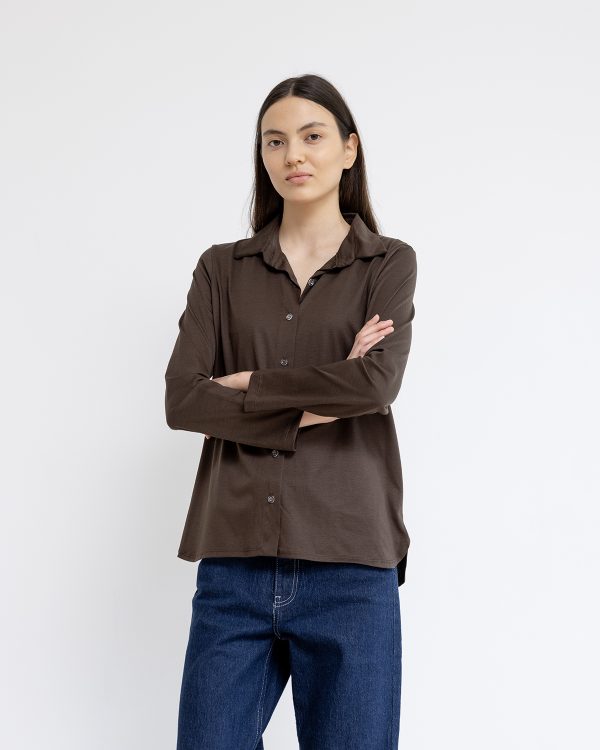 חולצת כפתורים אלונה חום