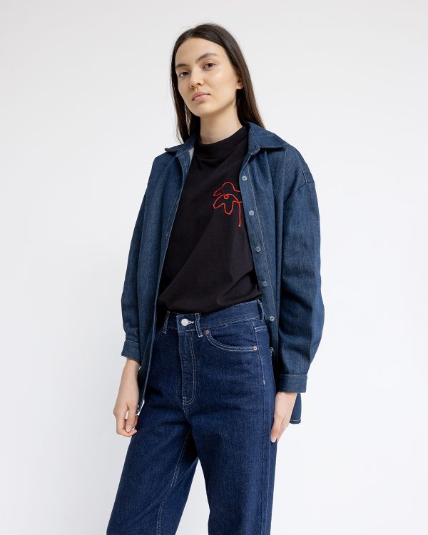 חולצת ג׳ינס תמרי כחול כהה