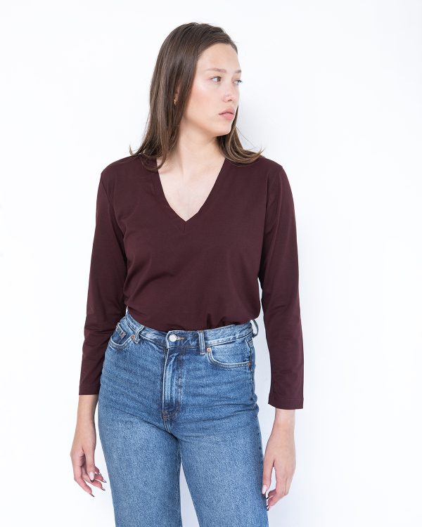 חולצת אלי V סגול