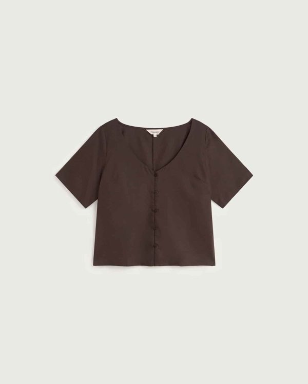 חולצת כפתורים LEIA חום