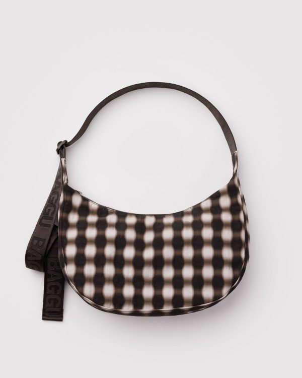 תיק צד Crescent Blurred Gingham