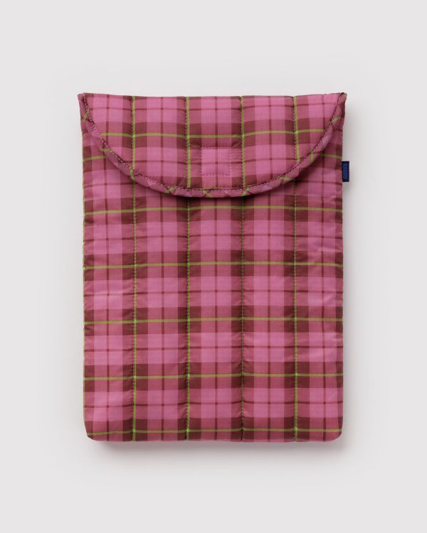 כיסוי ללפטופ 13" Puffy Azalea Pink Tartan